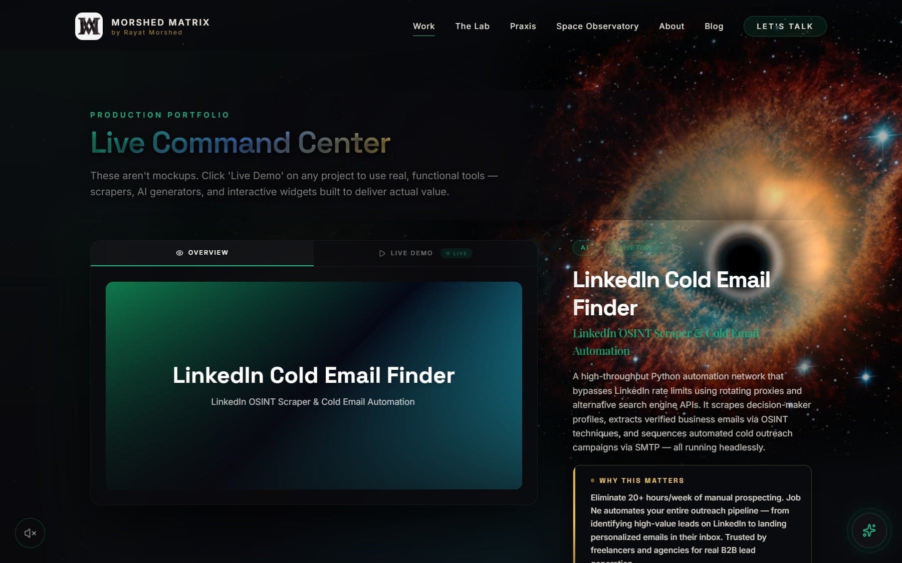 Live command center